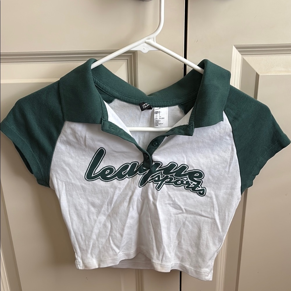 H&M Divided Green and White Top